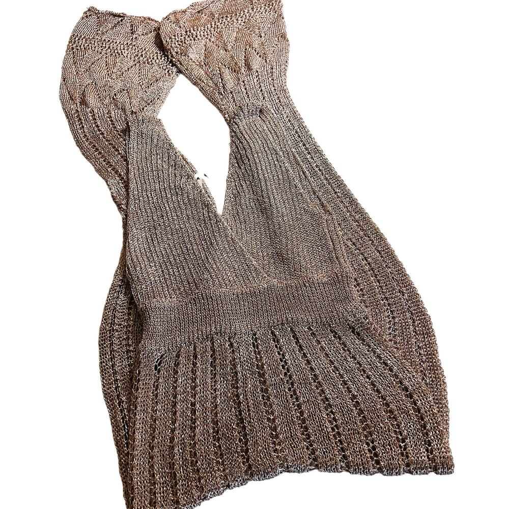 ASOS Glittery Knit Sheer Sleeveless Cover Up Party Jumpsuit Size 6 NWT - Picture 3 of 6